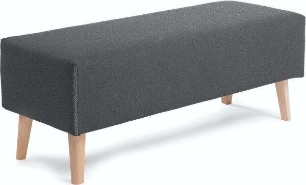 Dyla, Bænk, nordisk, moderne, stof by LaForma (H: 42 cm. B: 111 cm. L: 42 cm., Sort/Natur)