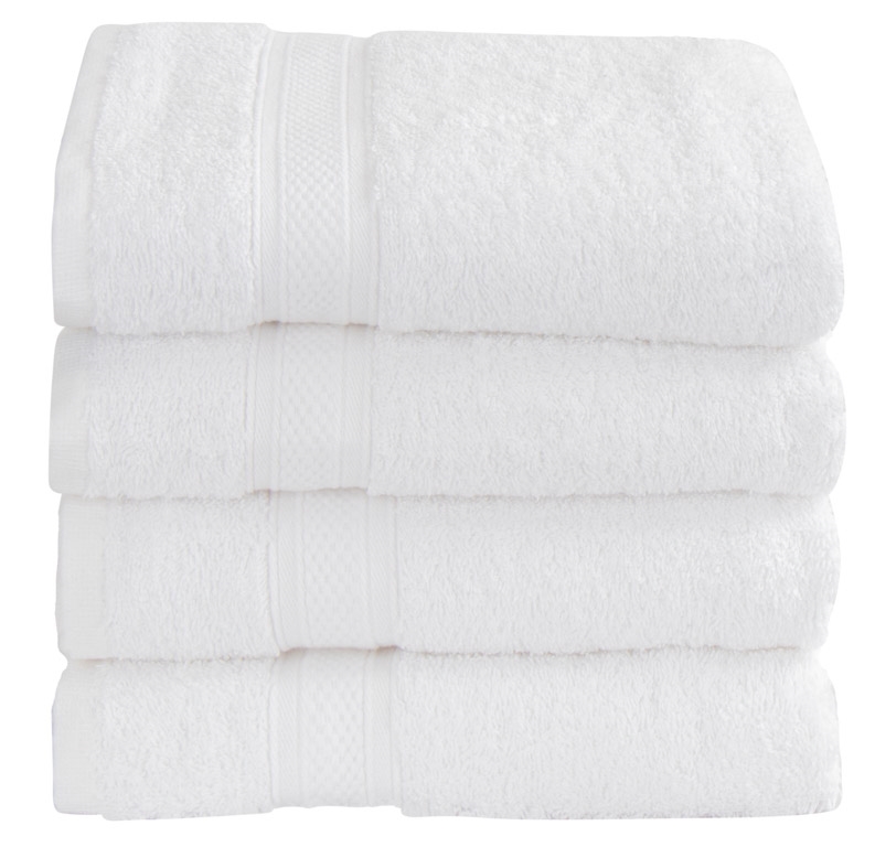 Håndklæde - 50x100 cm - 100% Egyptisk bomuld - Hvid - Luksus håndklæder fra "Premium - By Borg