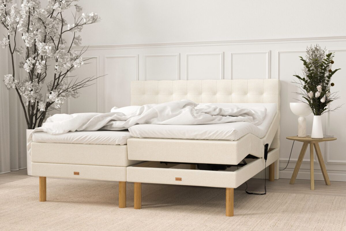 SÖVNN Deluxe Elevationsseng - 160x200 - Lys beige