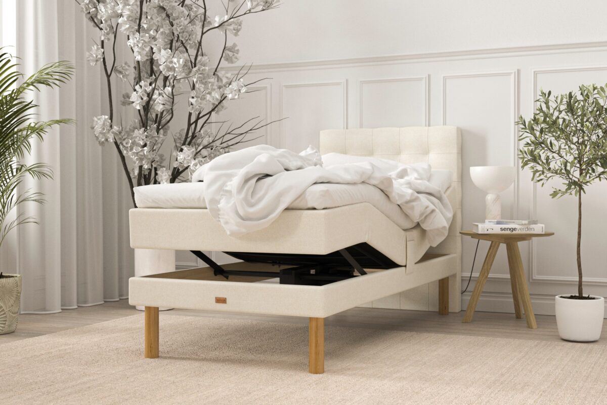 SÖVNN Deluxe Elevationsseng - 90x200 - Lys beige