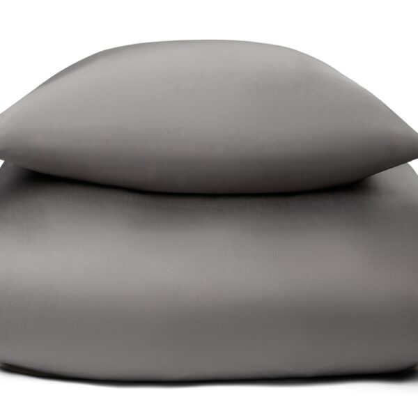 Bambus sengetøj - 140x200 cm - 100% Naturligt bambus - Nature By Borg - Gråt satinvævet dynebetræk