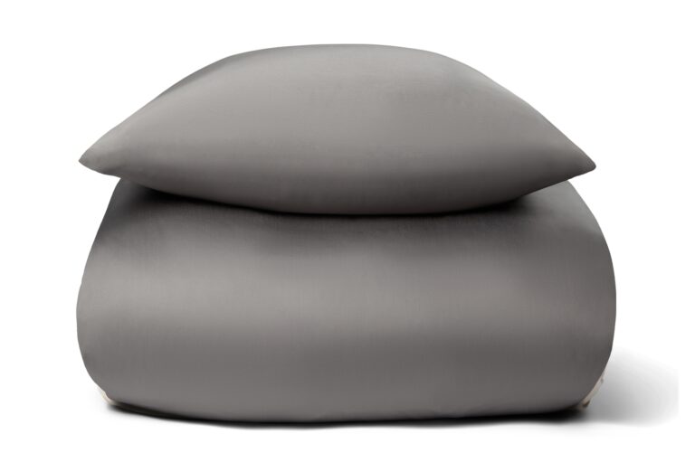 Bambus sengetøj - 140x200 cm - 100% Naturligt bambus - Nature By Borg - Gråt satinvævet dynebetræk