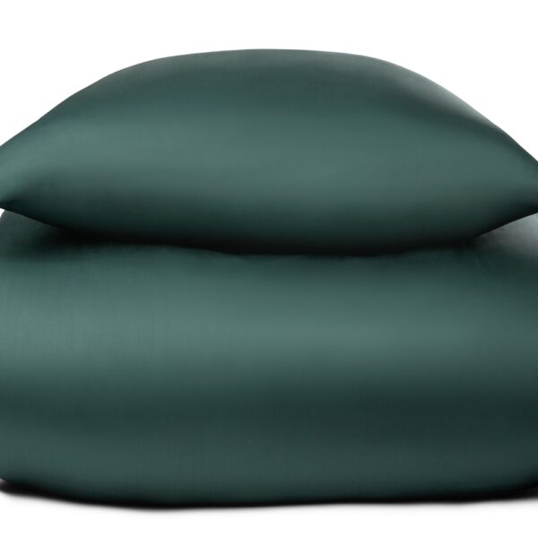 Bambus sengetøj - 140x200 cm - 100% Naturligt bambus - Nature By Borg - Grønt satinvævet dynebetræk