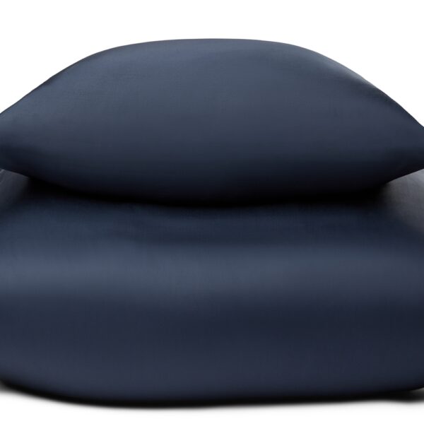 Bambus sengetøj - 140x200 cm - 100% Naturligt bambus - Nature By Borg - Mørkeblåt satinvævet dynebetræk