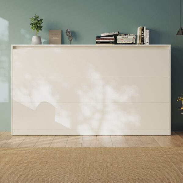CLASSIC skabsseng, lav model 100x200cm - farve Skab: Beton, Front: Eg Sonoma