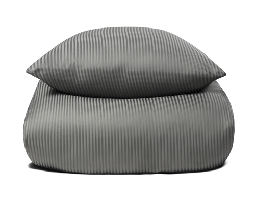 Sengetøj i 100% Egyptisk bomuld - 140x220 cm - Lysegrå sengetøj - Ekstra blødt sengesæt fra By Borg