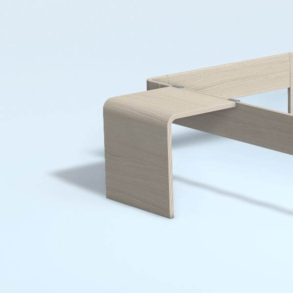 Auping Auronde sengebord, høj model - soft white oak