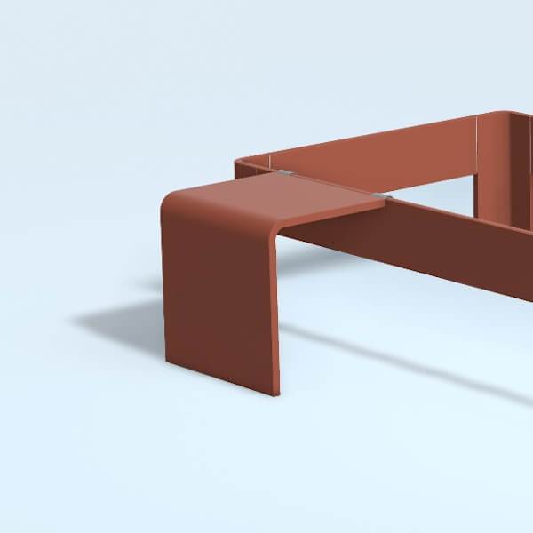 Auping Auronde sengebord, mellem model - dusty red