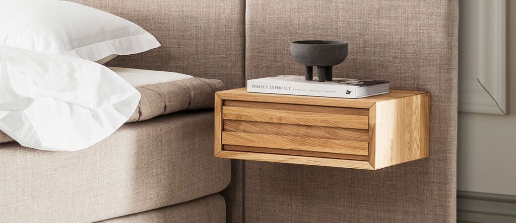 Jensen - Eicon væghængt sengebord-Olieret Eg