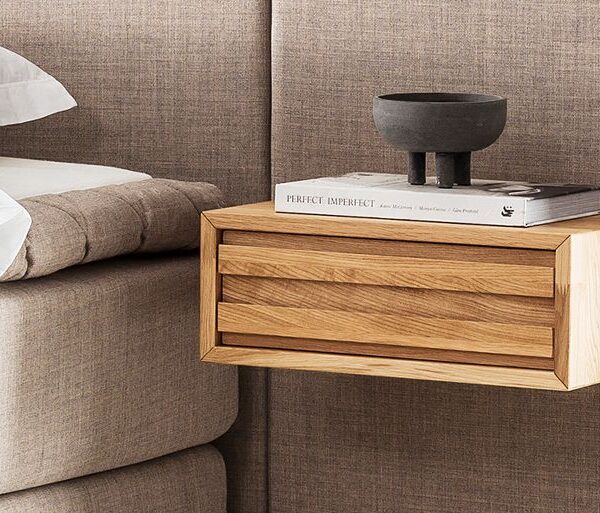 Jensen - Eicon væghængt sengebord-Olieret Eg