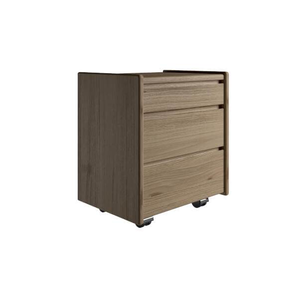 Kaagaard Sengebord 3 Skuffer - Eg med hjul