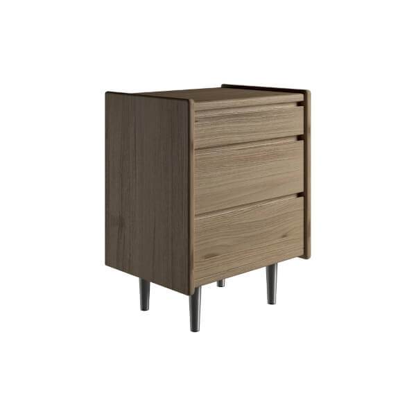 Kaagaard Sengebord 3 Skuffer - Eg med metalben