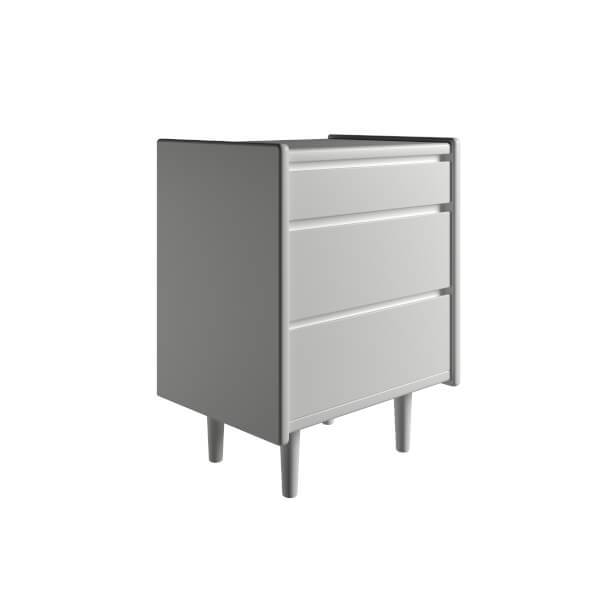 Kaagaard Sengebord 3 Skuffer - Hvid med træben