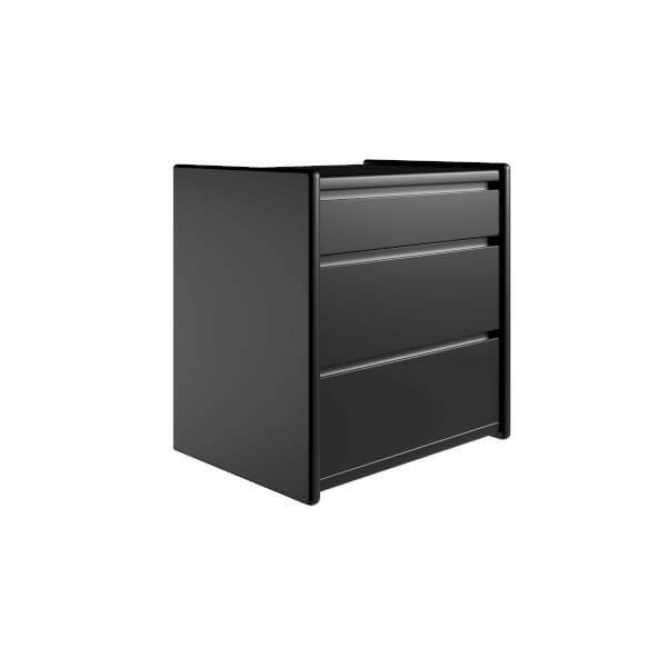 Kaagaard Sengebord 3 Skuffer - Sort væghængt