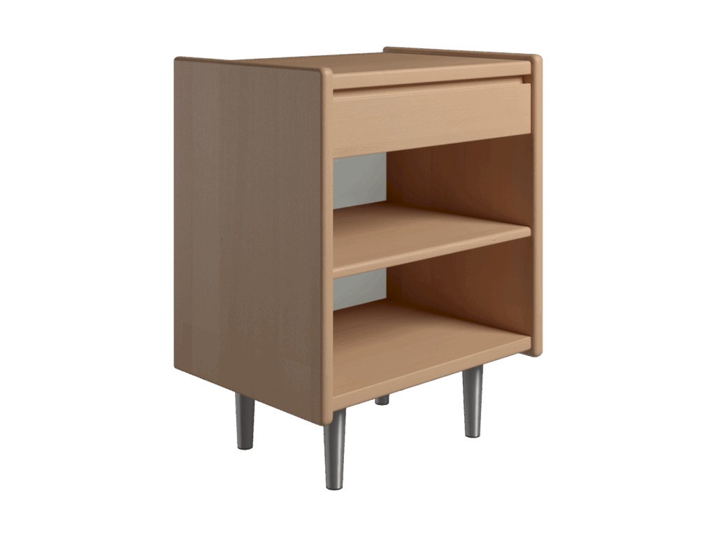 Kaagaard - Sengebord-Bøg-B: 50 D: 47-Stål ben