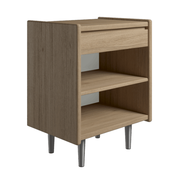 Kaagaard - Sengebord-Eg oliebeh-B: 80 D: 37-Stål ben