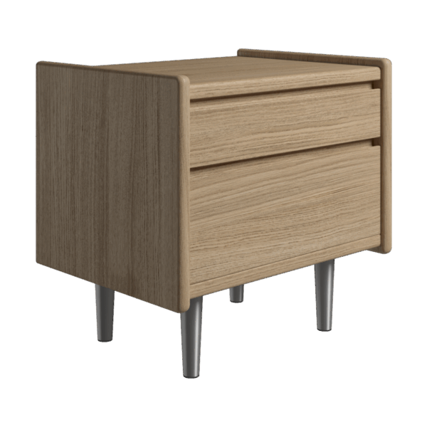 Kaagaard - Sengebord-Eg oliebeh-B: 80 D: 47-Stål ben