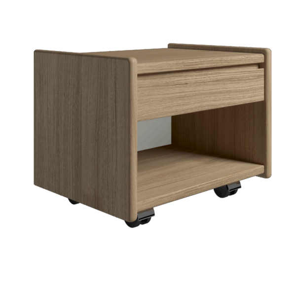 Kaagaard - Sengebord-H: 34-Eg oliebeh-B: 80 D: 37-Hjul