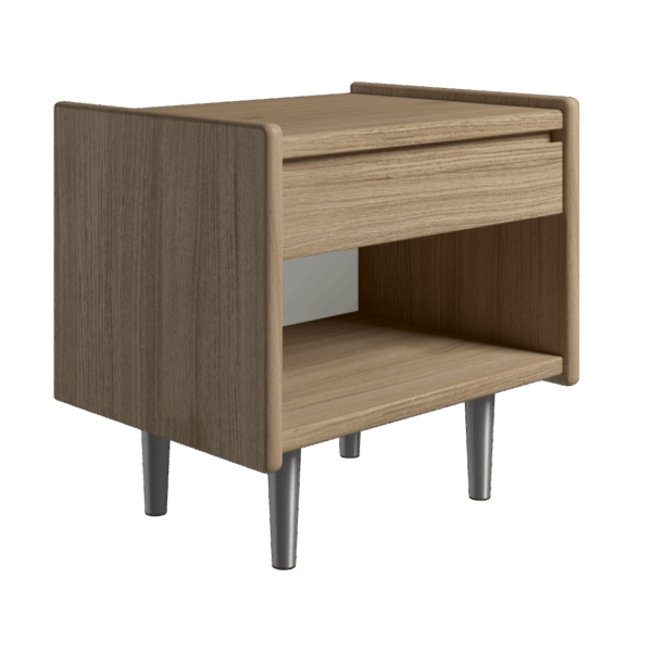 Kaagaard - Sengebord-H: 34-Eg oliebeh-B: 80 D: 37-Stål ben