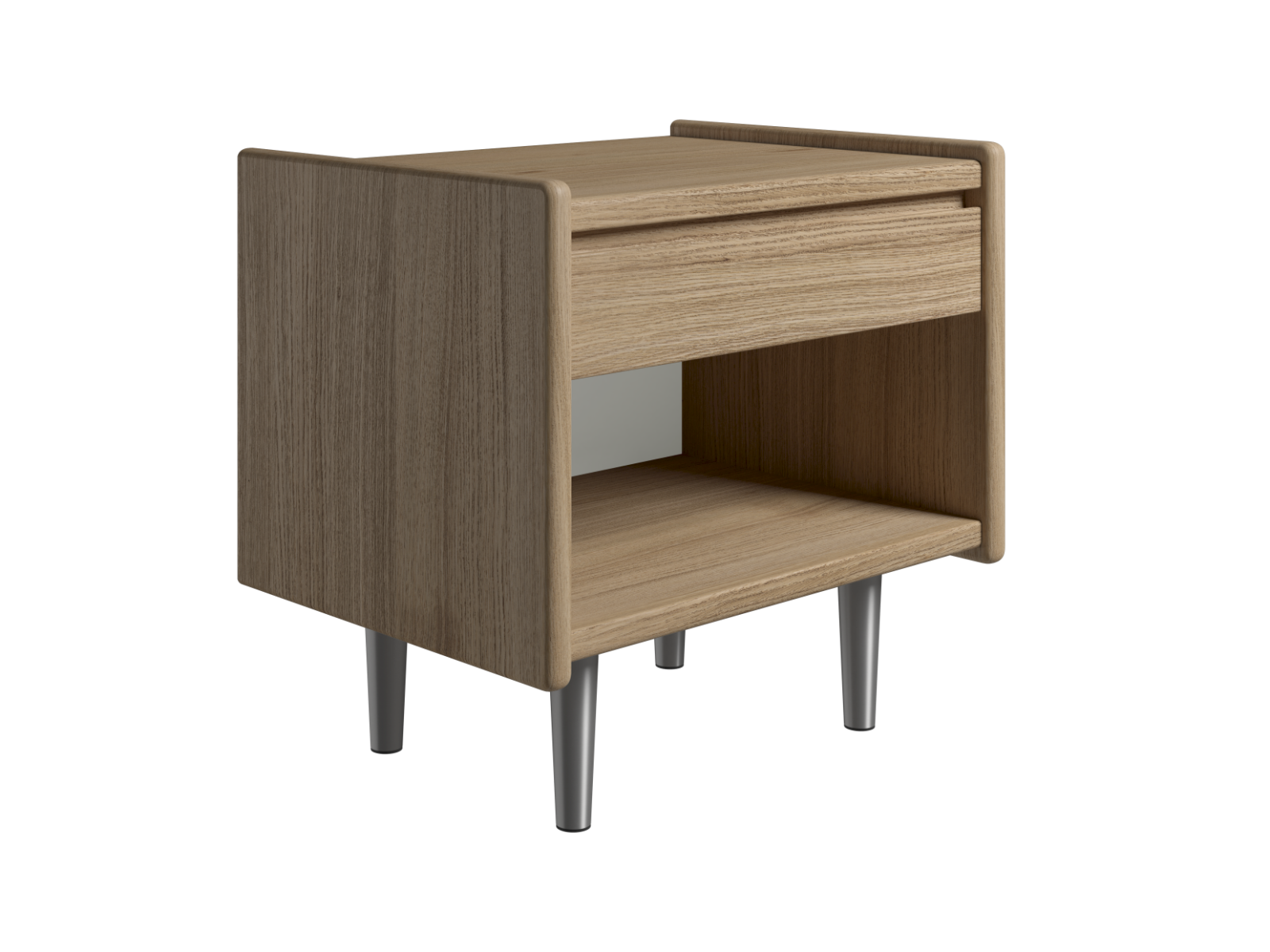 Kaagaard - Sengebord-H: 34-Eg oliebeh-B: 80 D: 37-Stål ben Kaagaard - Sengebord-H: 34-Eg oliebeh-B: 80 D: 37-Stål ben