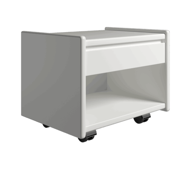 Kaagaard - Sengebord-H: 34-Hvid-B: 50 D: 37-Hjul