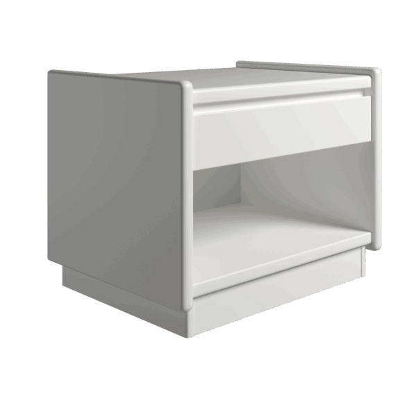 Kaagaard - Sengebord-H: 34-Hvid-B: 50 D: 47-Sokkel