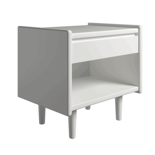 Kaagaard - Sengebord-H: 34-Hvid-B: 80 D: 37-Træ ben