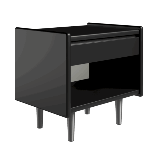 Kaagaard - Sengebord-H: 34-Sort-B: 50 D: 37-Stål ben