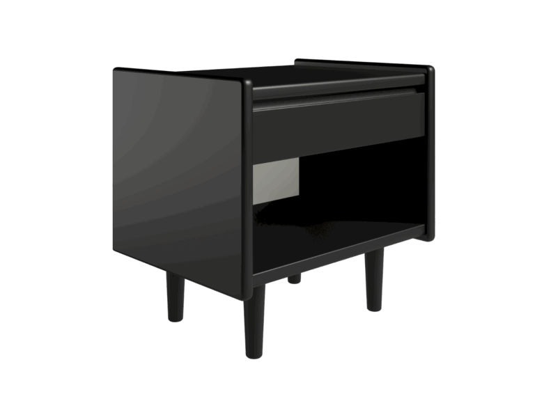 Kaagaard - Sengebord-H: 34-Sort-B: 50 D: 37-Træ ben