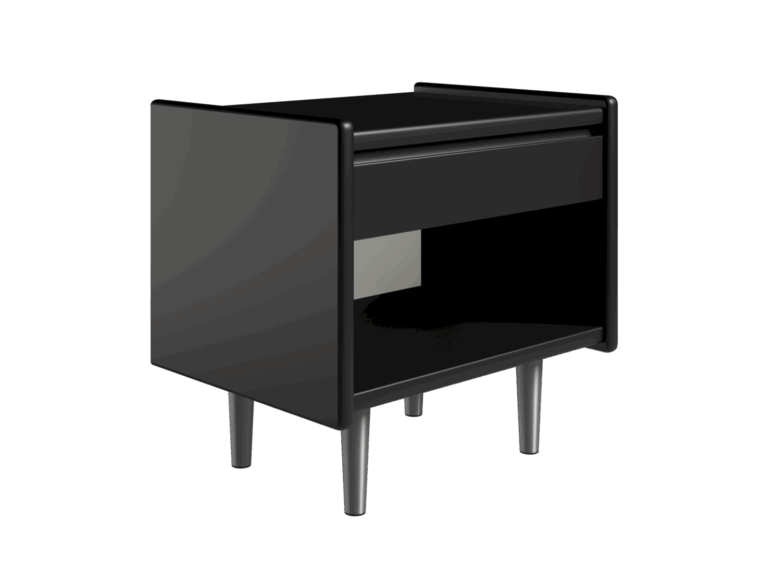 Kaagaard - Sengebord-H: 34-Sort-B: 50 D: 47-Stål ben