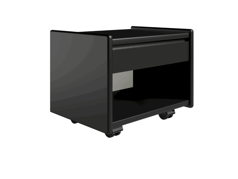 Kaagaard - Sengebord-H: 34-Sort-B: 80 D: 37-Hjul