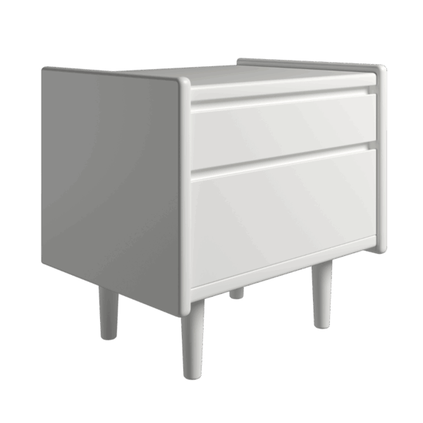 Kaagaard - Sengebord-Hvid-B: 50 D: 37-Træ ben