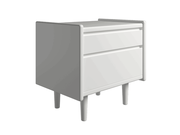 Kaagaard - Sengebord-Hvid-B: 50 D: 47-Træ ben