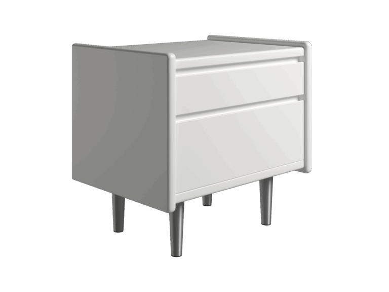 Kaagaard - Sengebord-Hvid-B: 80 D: 47-Stål ben