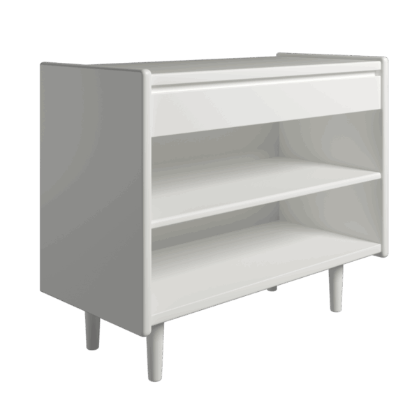 Kaagaard - Sengebord-Hvid-B: 80 D: 47-Træ ben