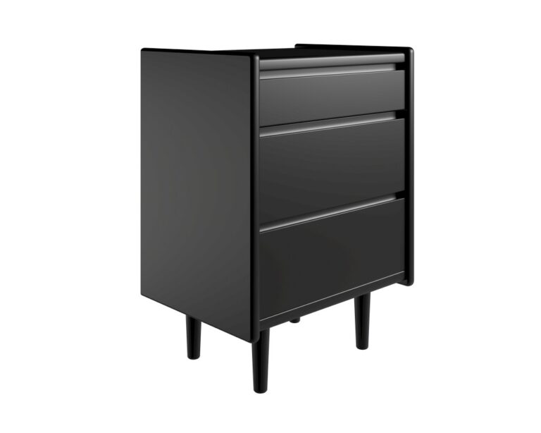 Kaagaard - Sengebord-Sort-B: 50 D: 37-Træ ben