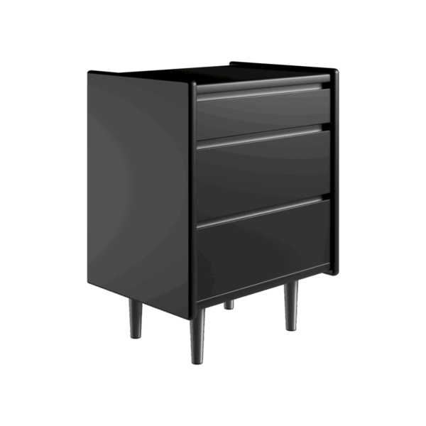 Kaagaard - Sengebord-Sort-B: 50 D: 47-Stål ben