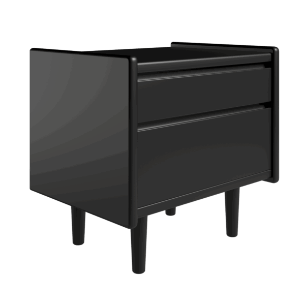 Kaagaard - Sengebord-Sort-B: 50 D: 47-Træ ben