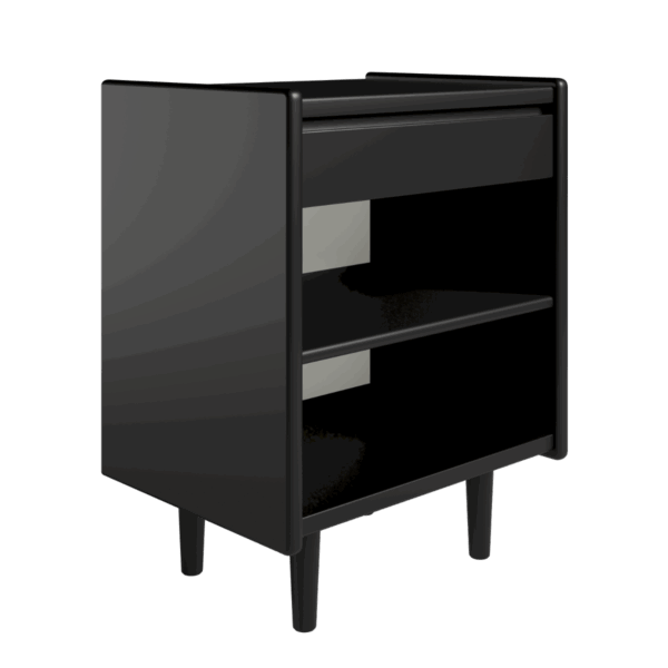 Kaagaard - Sengebord-Sort-B: 50 D: 47-Træ ben