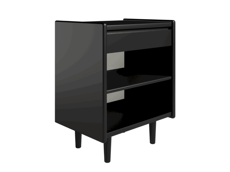 Kaagaard - Sengebord-Sort-B: 50 D: 47-Træ ben