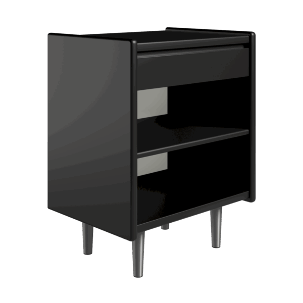 Kaagaard - Sengebord-Sort-B: 80 D: 37-Stål ben