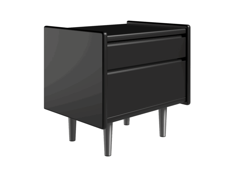 Kaagaard - Sengebord-Sort-B: 80 D: 37-Stål ben