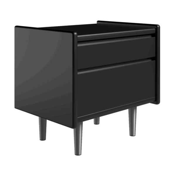 Kaagaard - Sengebord-Sort-B: 80 D: 47-Stål ben