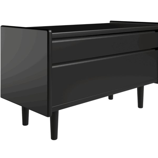 Kaagaard - Sengebord-Sort-B: 80 D: 47-Træ ben