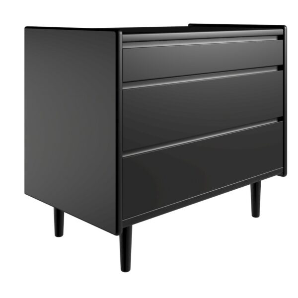 Kaagaard - Sengebord-Sort-B: 80 D: 47-Træ ben