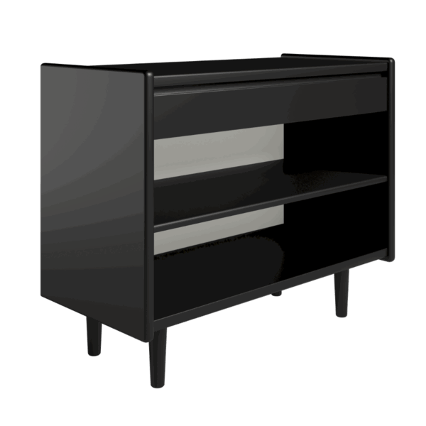 Kaagaard - Sengebord-Sort-B: 80 D: 47-Træ ben