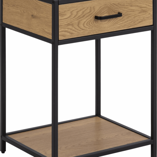 Natbord Signature Alira i mat vild eg - sengebord med skuffe og hylde H63xB42xD35 cm