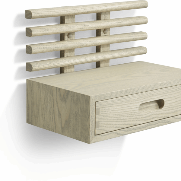 Oscarssons Möbel Zana sengebord natbord massiv ask gråolieret H31 x L40 x D25 cm