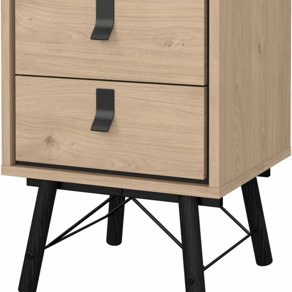 Sengebord Vesterholm Askø natbord 2 skuffer H59,6 cm Jackson Hickory danskproduceret FSC