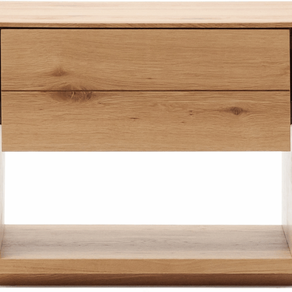 Sengebord natbord Kave Home Alguema i egefiner med skuffe B60xD40xH50 cm natur